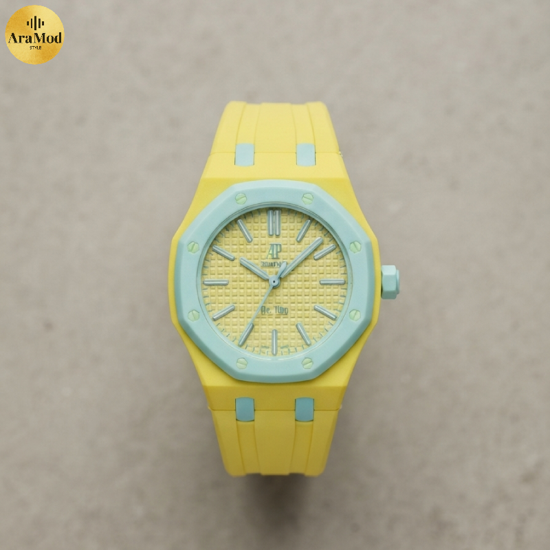 ساعت AP Swatch Royal Pop با بند مچی رنگ زرد