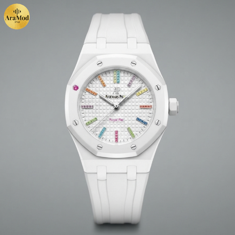 ساعت AP Swatch Royal Pop با بند مچی رنگ سفید