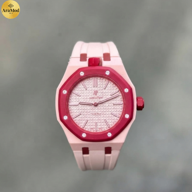 ساعت AP Swatch Royal Pop با بند مچی رنگ صورتی