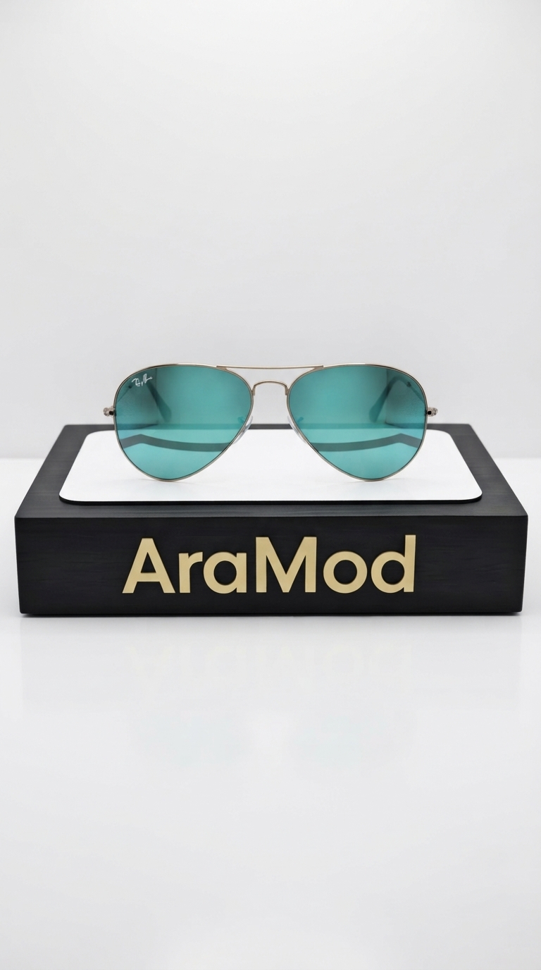 عینک آفتابی RayBan خلبانی سربی مدل AM28097 سایز ۵۲-۱۴-۱۳۸ درجه تیرگی ۳N