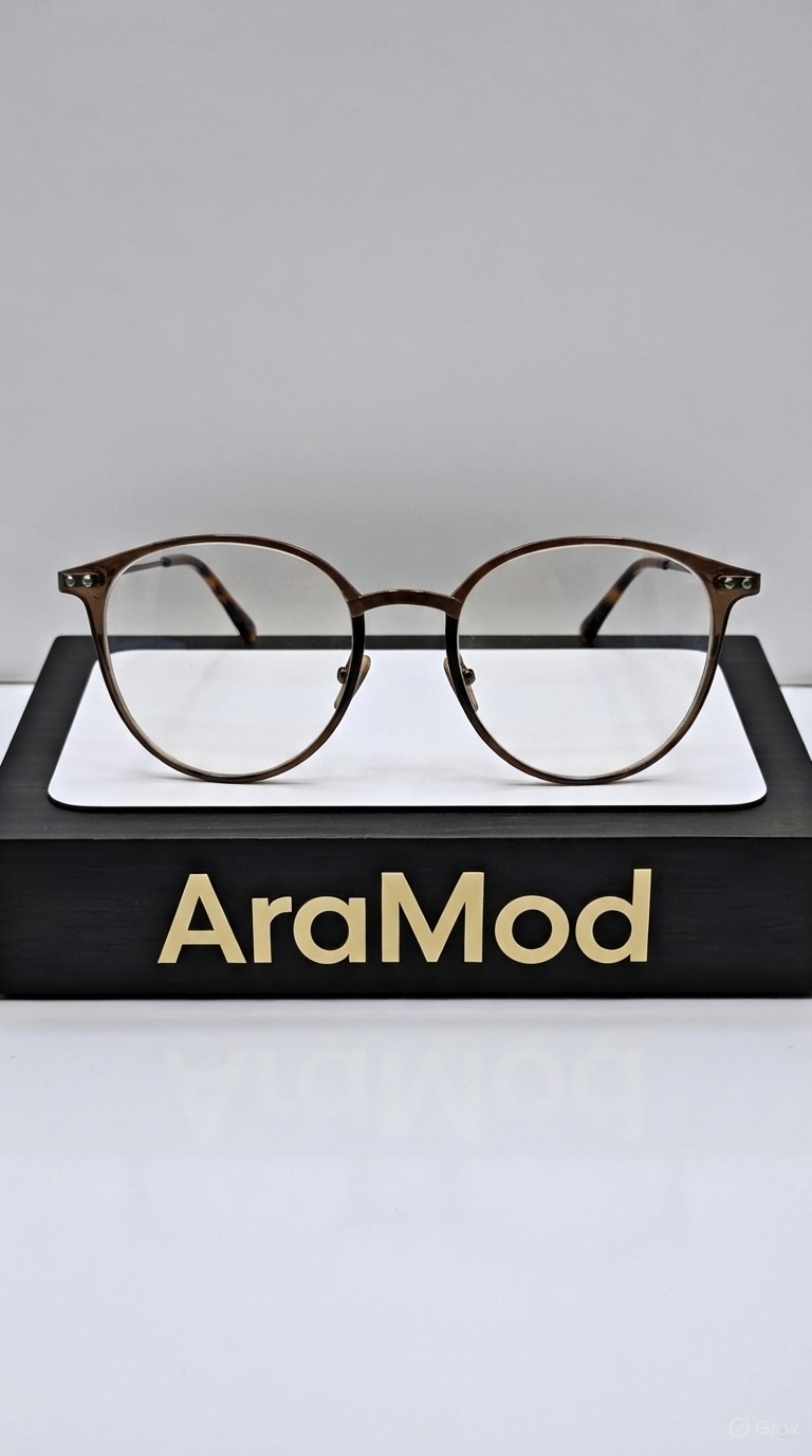 عینک قهوه‌ای شفاف بلوکات مدل AM48096 سایز ۵۰-۲۰-۱۴۰