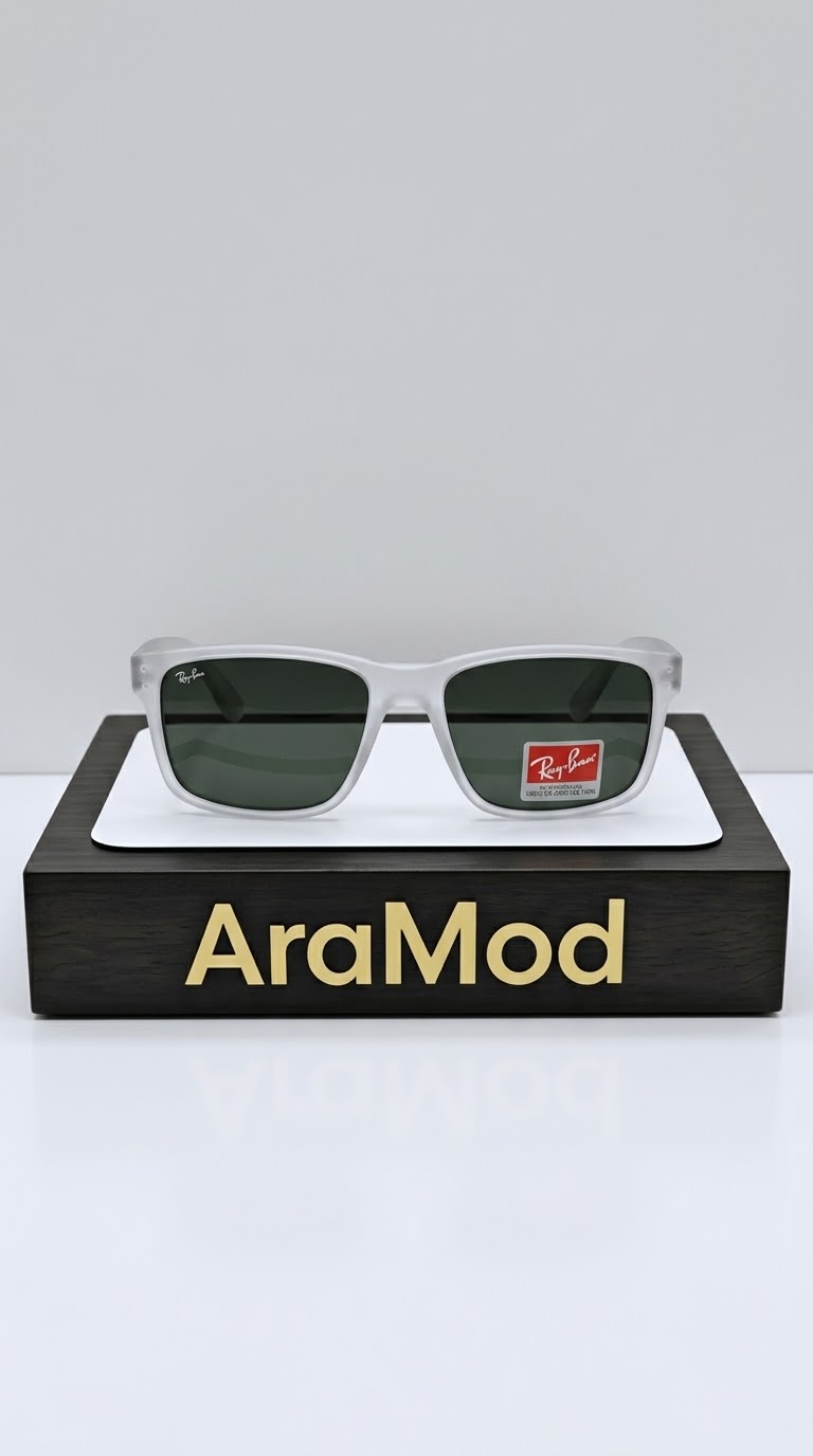 عینک آفتابی Ray Ban سفید مدل AM28099 سایز ۵۶-۱۷-۱۴۶